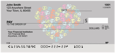Colorful Skull of Hearts Personal Checks | GEP-55