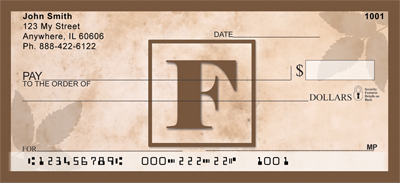 Simplistic Monogram F Personal Checks