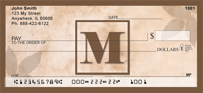 Simplistic Monogram M Personal Checks