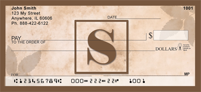 Simplistic Monogram S Personal Checks
