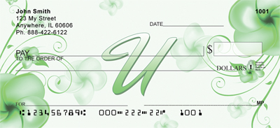 Floral Monogram U Personal Checks