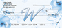 Floral Monogram W Personal Checks