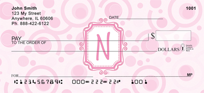 Bubbly Monogram N Personal Checks
