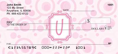 Bubbly Monogram U Personal Checks