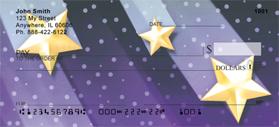 metric designs blended in give the look of a meteor shower each time you use your checks.