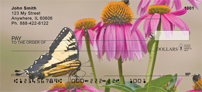 Brown Eyed Susans With Butterfly Personal Checks 