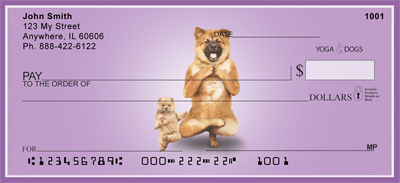 Yoga Dogs and Cats Personal Checks