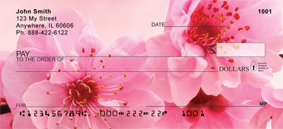 Pink and Blue Blossoms Checks
