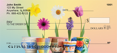 , Daisies and more with a pastel background will rotate each time you use your checks.