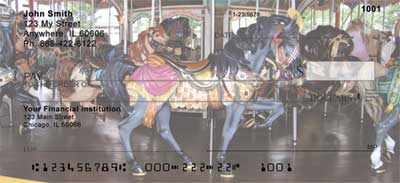 operation today. Classic hand carved with remarkable details have been in use for almost 90 years. This classic carousel is a excellent example of PTC workmanship. Carousel is also please to offer return address labels to go with these checks.     