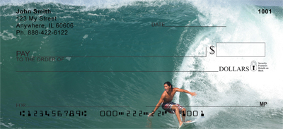 that to the fullest. Ride the waves, and don`t get sucked under when you write a check with these Extreme Surfing Personal Checks.