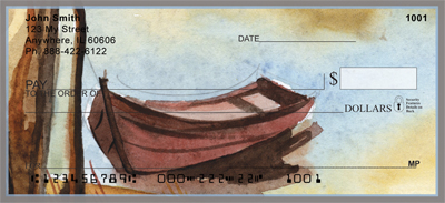 wishing you were in this peaceful scene, on a beautiful lake. These checks will bring you there every time you use them