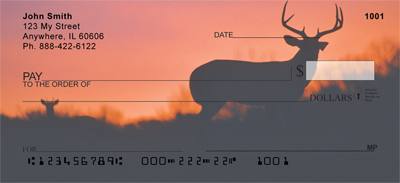 Deer Sunset Silhouettes Personal Checks 