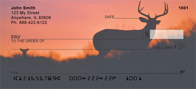 Deer Sunset Silhouettes Personal Checks
