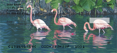 Wild Flamingos Personal Checks
