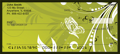 Butterflies On Green Checks