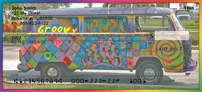 Groovy Hippie Bus Personal Checks