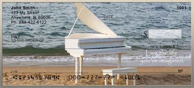 White Grand Piano Checks