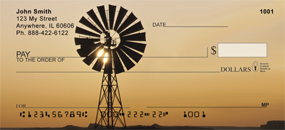 Windmills On Western Plains Personal Checks