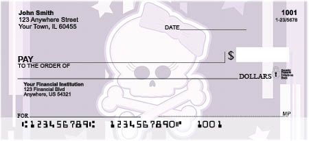 Girly Skulls Top Tear Personal Checks