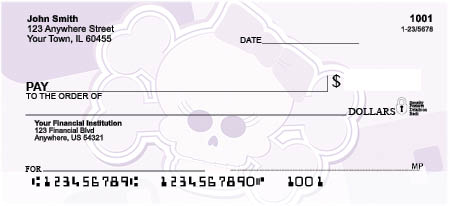 Girly Skulls Top Tear Personal Checks