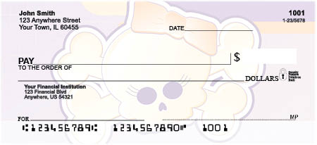Girly Skulls Top Tear Personal Checks