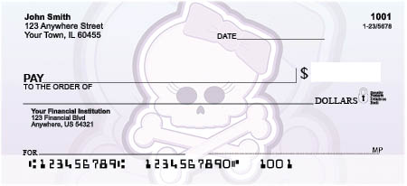 Girly Skulls Top Tear Personal Checks