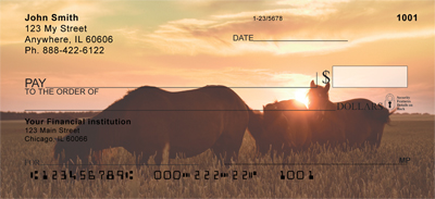 Horses at Sunset Checks
