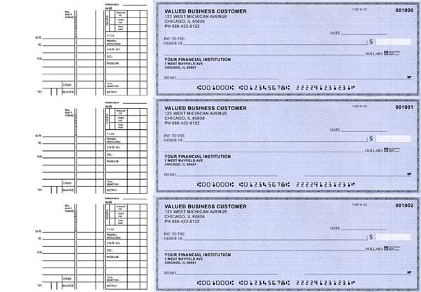 Blue Safety 3 to a Page Multi Purpose Checks