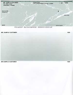 Green Marble Top Voucher Computer Checks