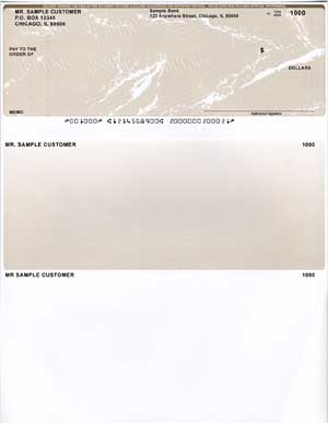Gold Marble Top Voucher Computer Checks
