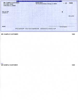 Blue Safety Top Voucher Computer Checks