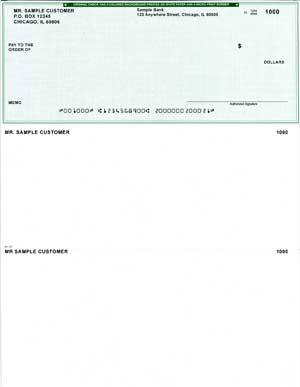 Green Safety Top Voucher Computer Checks