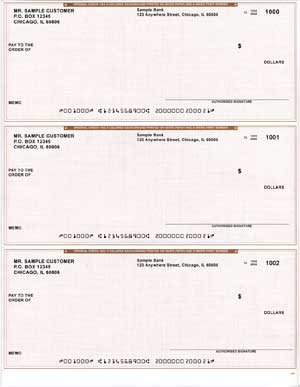 Red Safety 3 to a Page Voucher Computer Checks