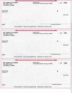 Burgundy Marble 3 to a Page Voucher Computer Checks