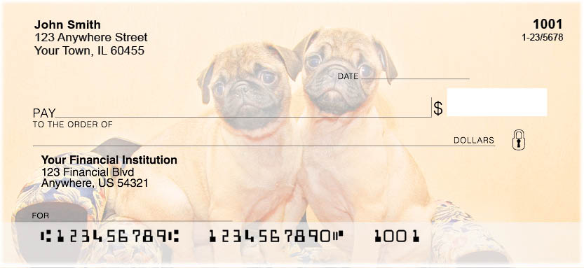 Pug Portraits Personal Checks