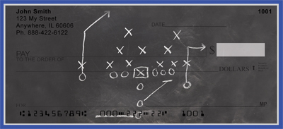 Blue & Silver Football Team Personal Checks