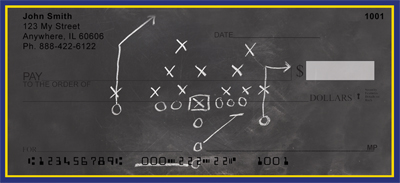 Blue & Yellow Football Team Personal Checks
