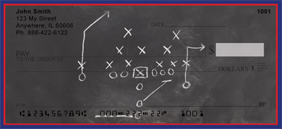 Blue & Red Football Team Personal Checks