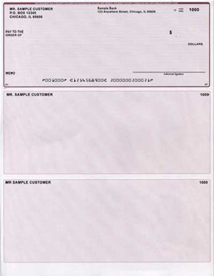 Burgundy Lines Top Voucher Computer Checks