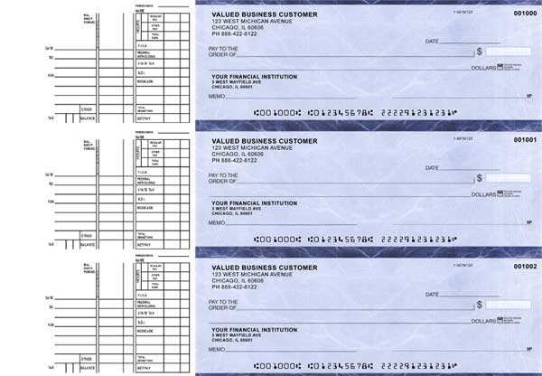 Grey Parchment 3 to a Page Multi Purpose Checks