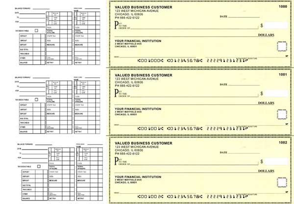 Green Safety 3 to a Page Payroll Checks