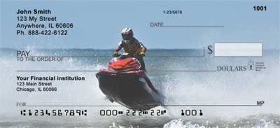  skis ramming waves and soaring through the air, these checks are great for all who love high speeds on the high seas!    