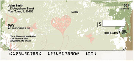 Grunge Hearts Top Tear Personal Checks