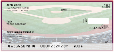 Red & Navy Baseball Team Personal Checks