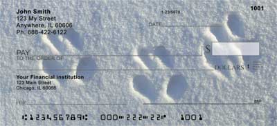 ferent animal prints appear in these snowy tracks.  See if you can figure out which ones they are!