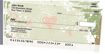 Grunge Hearts Side Tear Personal Checks