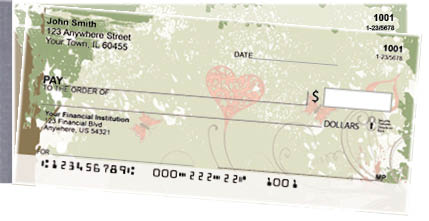 Grunge Hearts Side Tear Personal Checks