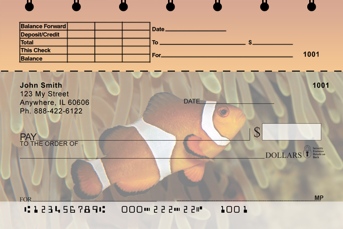Tropical Fish Top Stub Personal Checks