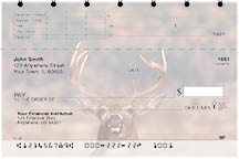 Big Horned Buck Deer Top Stub Personal Checks